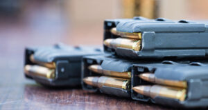 Several loaded firearm magazines