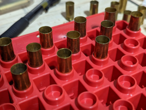 A rack for holding shell casings in the process of being reloaded